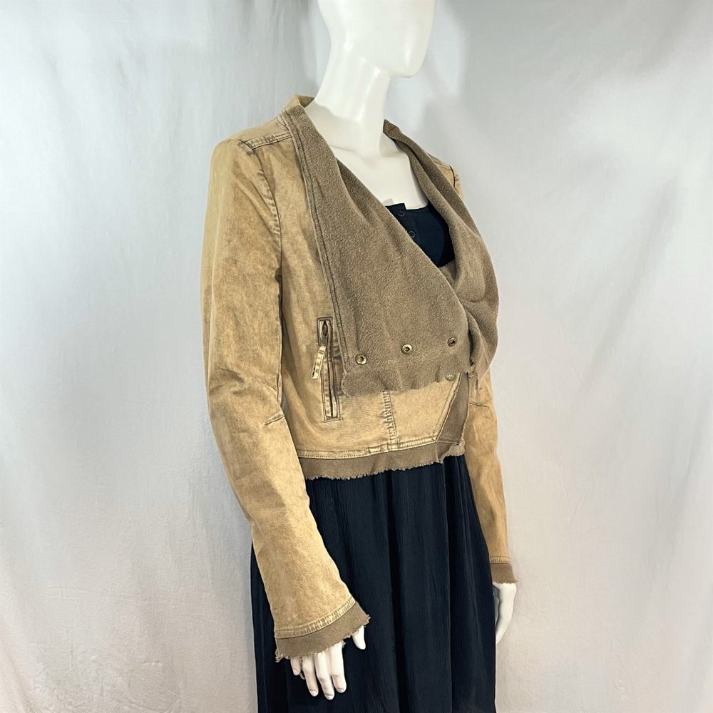 Draped Front Twill Moto Jacket | Free People - Picture 2 of 8